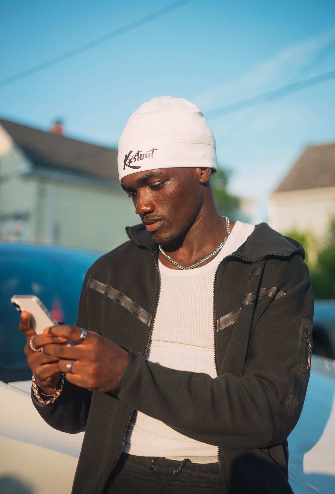 White Kastout Wave Cap